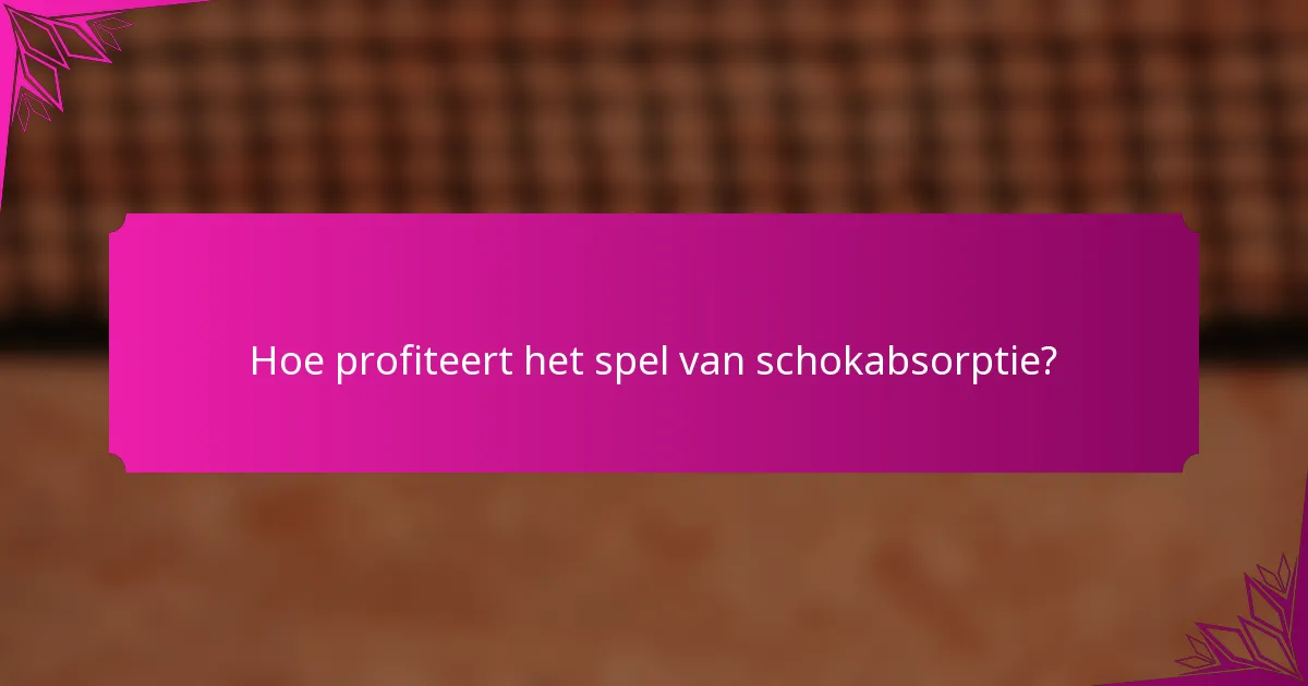 Hoe profiteert het spel van schokabsorptie?